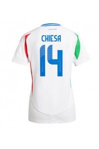 Italië Federico Chiesa #14 Voetbaltruitje Uit tenue Dames EK 2024 Korte Mouw